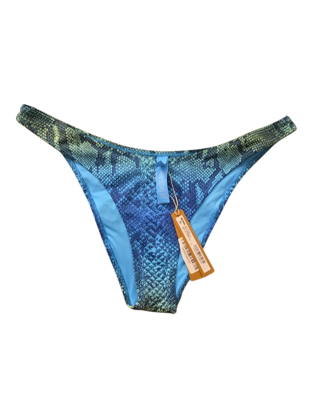 NWT SKIMS Signature Swim Cheeky Tanga Bikini Bottom Aqua Ombre Snake Large